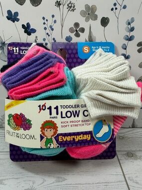 Fruit of the Loom Toddler Girls Low Cut Socks_11 PK